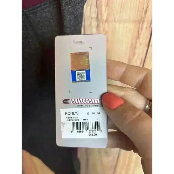 Minnesota Cropped Colloseum Leggings Gray/Maroon New Size L - Picture 4 of 10